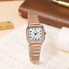 Reloj de Mujer Simple Cubo de Azúcar Pequeño, Correa de Espiga de Trigo de Gama Alta, Reloj Medieval para Mujer Impermeable de Acero Inoxidable de Cuarzo
