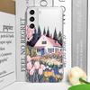Pink House Holiday Home Grange Scenery Phone Case for Samsung Galaxy A14 A56 A55 A54 A36 A53 A51 A13 A15 A25 A52 5G Soft Covers