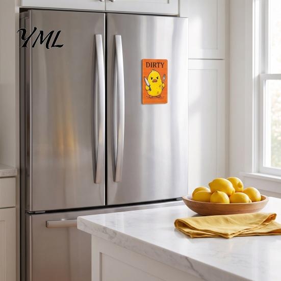 Easy Flip Dishwasher Indicator Clean Dirty Magnet, Acrylic Cartoon Animal Sign, Magnet Double-Sided & for Kitchen Decoration Magnetic