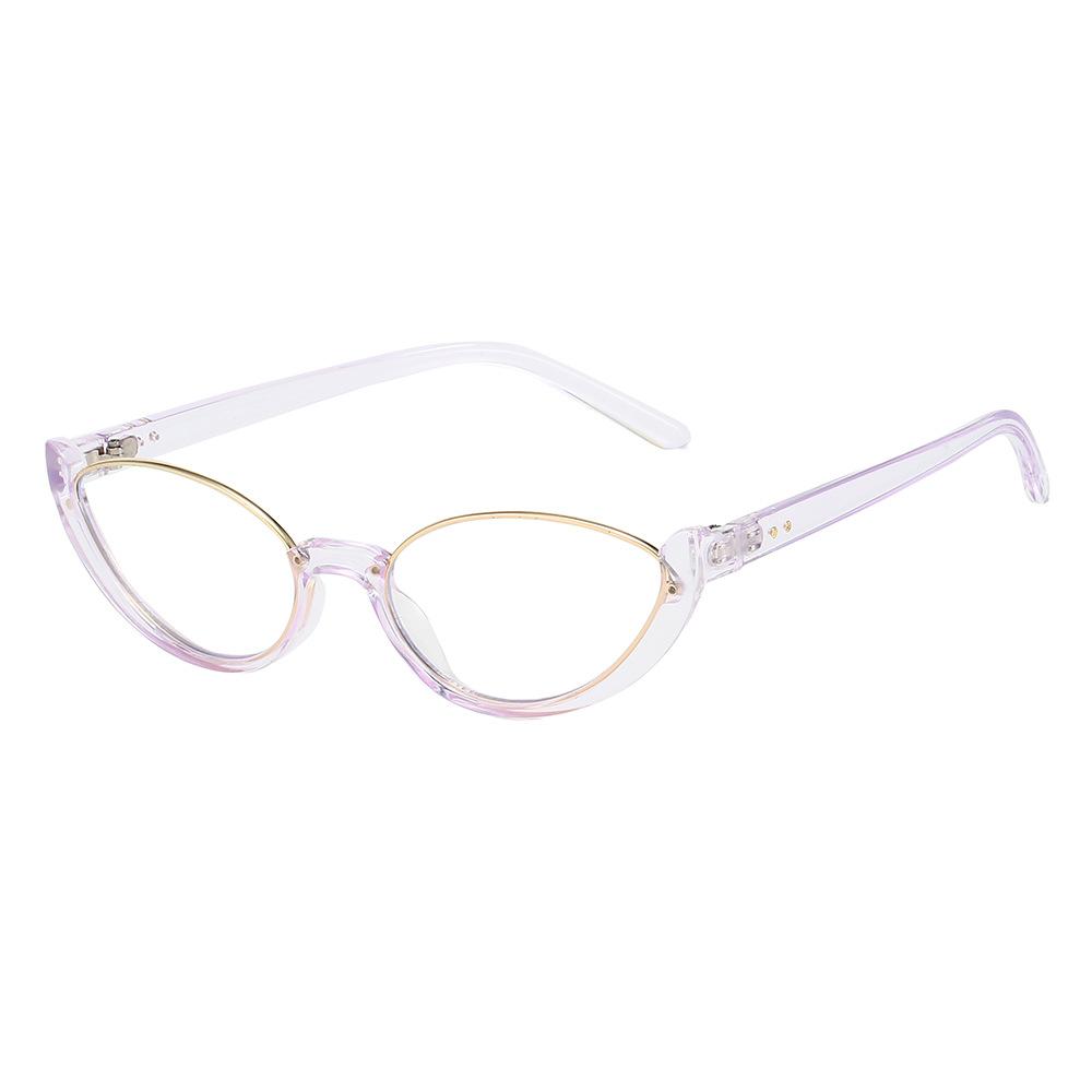 Trendy Cat Eye Glasses For Women  Stylish Clear Lens Anti-Blue Light Eyewear With Unique Decor  Prescription Ready Frames