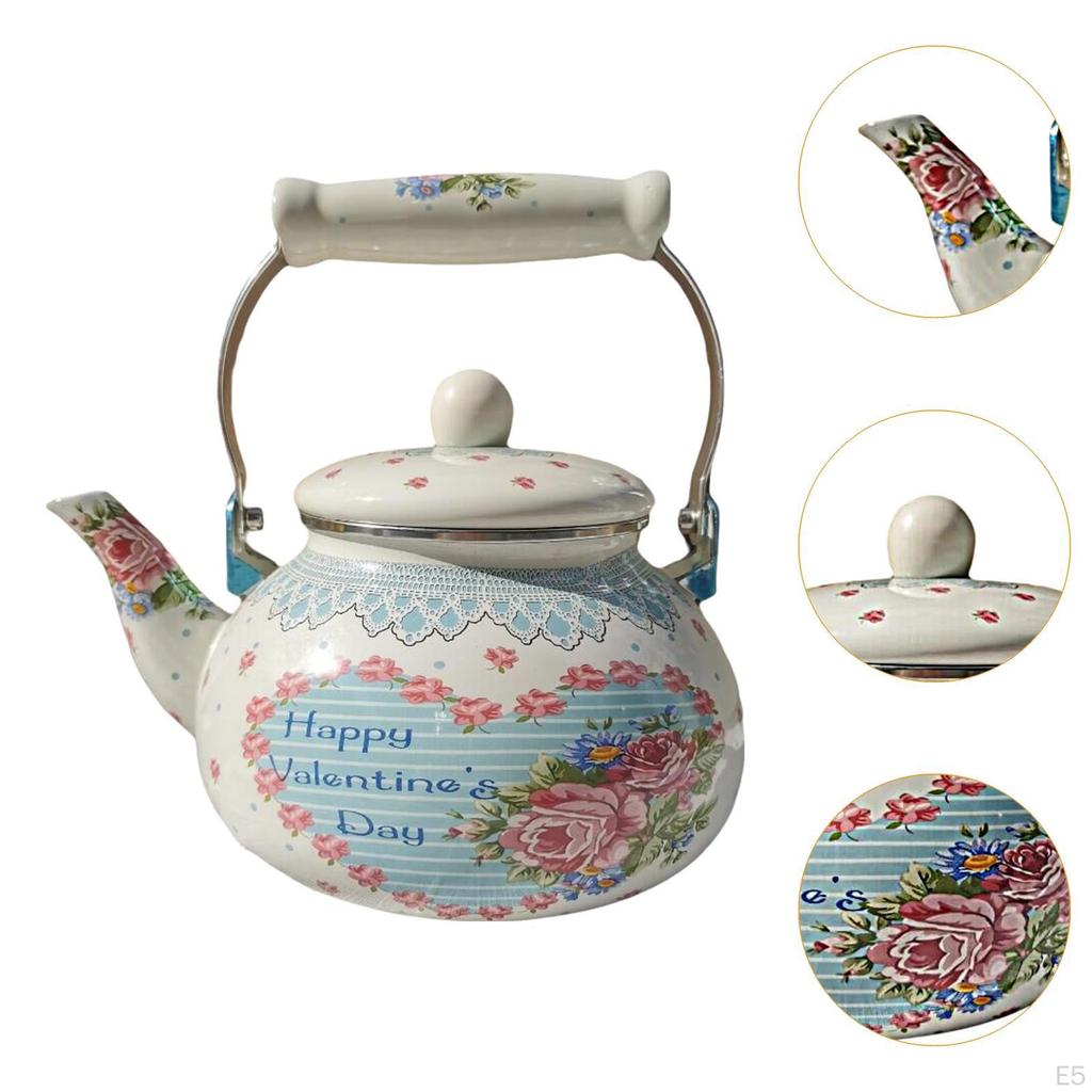 Emaille Teekessel 2,5L Teekanne Blumenkessel Kaffee für Restaurant Heimküche