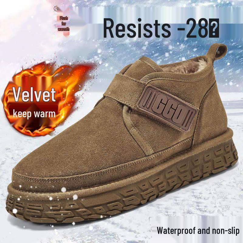 

Мужские зимние ботинки-хайтопы на флисовой подкладке - Теплая зимняя обувь без застежек 41