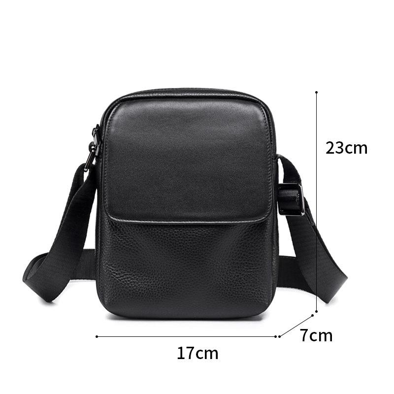 

Leather Men S Crossbody Bag Men S Shoulder Bag First Layer Cowhide Large Capacity Light Commuter Leisure Bag чорний