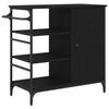 Kitchen Trolley Black Oak Effect 87.5 X 39 X 84.5 Cm