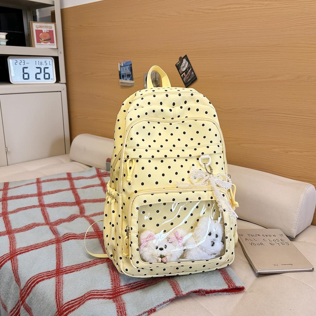 Schultasche Bedruckte Schultasche 1011 Schüler Mittelschüler Oberstufenschüler Bedruckter Gepunkteter Rucksack Harajuku Reise Rucksack
