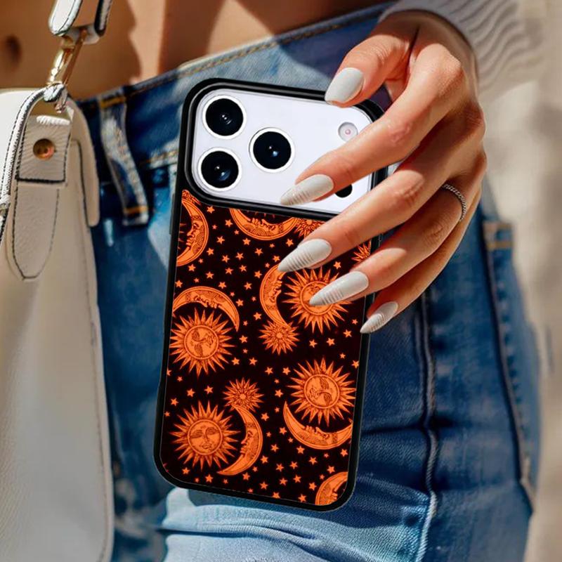 Vintage Moon and Sun Stars Phone Case For iPhone 17 Air 14 15 13 12 Max Cover For Apple 16e 11 Pro Max Plus Coque