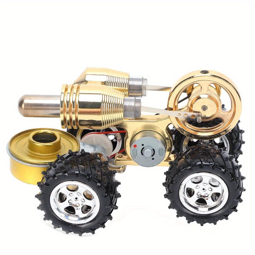 Stirling Car Engine Model Miniature External Combustion Power Exquisite Physics Science Kit for Experimental Gift Model Collection
