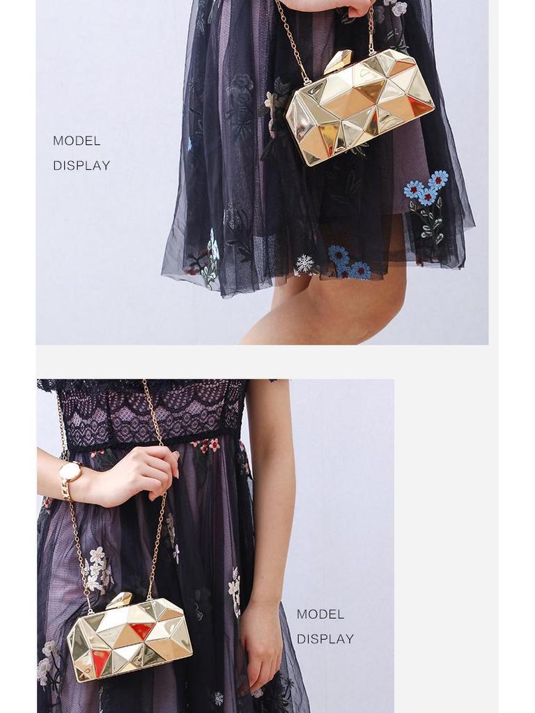 Pailletten-Clutch mit Eisen-Schnalle für Damen - Abend-Handtasche