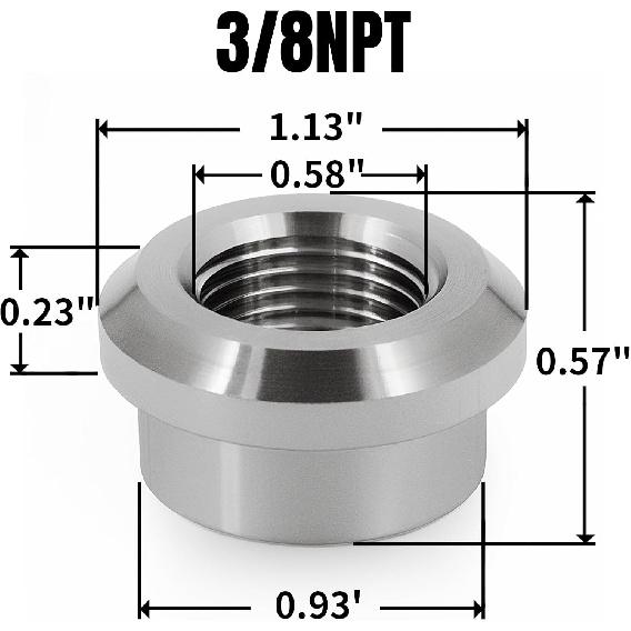 Aluminum 3/8" NPT Female Weld on Bung Weldable Fitting 4PCS