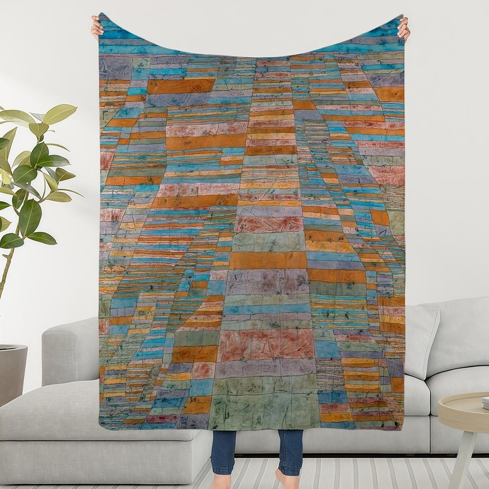 Blanket Throw Swiss P-PaulS-ES Super Cosy German Plush Living Artist Room K-Klee Sofa Couch Childish Birthday Gifts