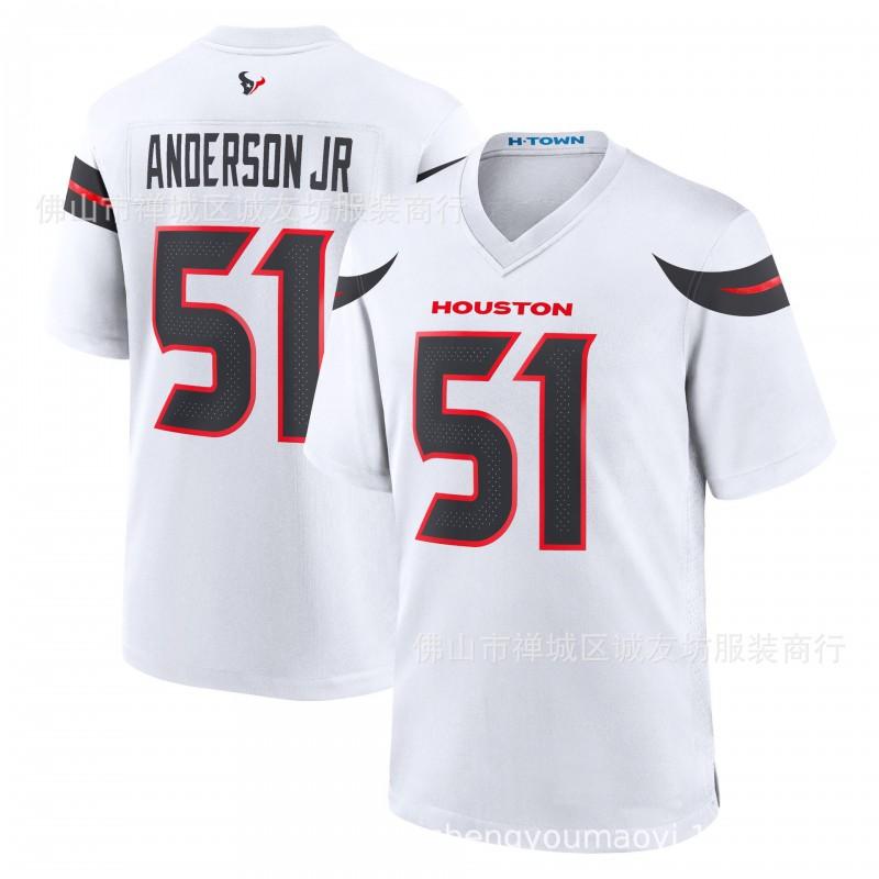 Houston Texans 51 Anderson Jr. Football Jersey Mens Sports Training Game Uniform