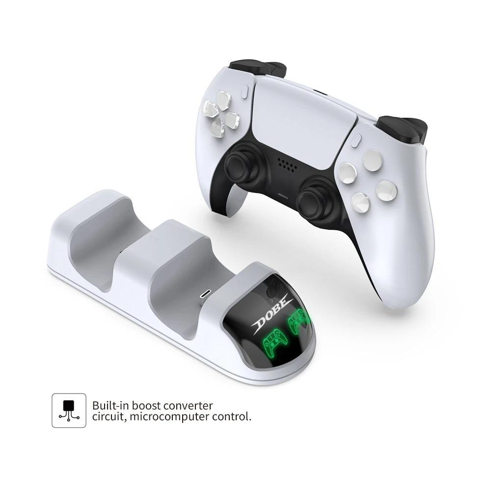 Dual USB Fast Charger for PS5 Dual Sense Controller, Playstation 5, Audio Charging Station, Wireless Controllers