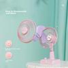 Desktop Fan, Quiet Electric Fan, USB Rechargeable, Long Battery Life, Large Blade, Portable Small Fan, Pink, 175*160*279mm