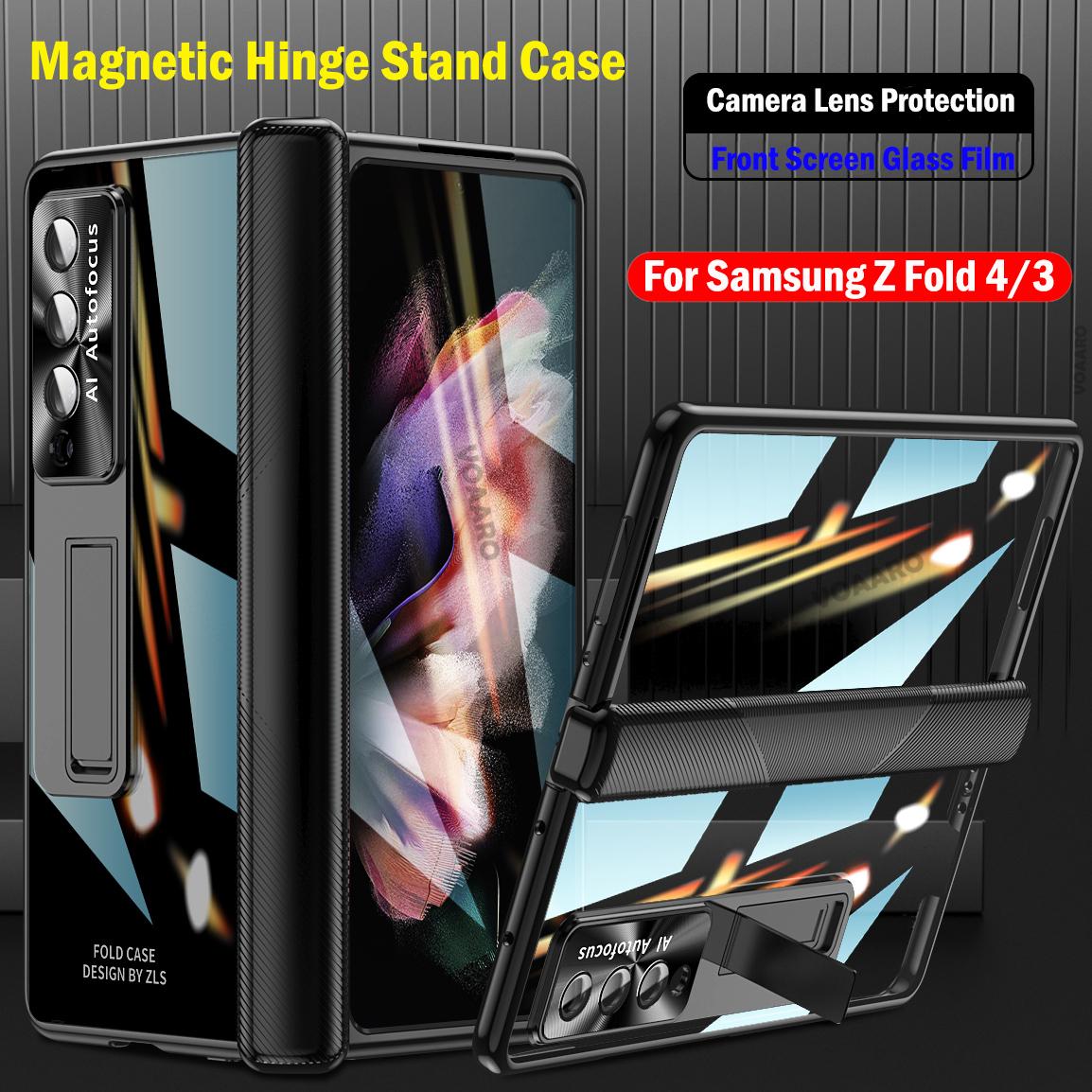 

Защитный чехол для объектива камеры для Samsung Galaxy Z Fold 4 3, чехол с магнитным шарниром для Samsung Z Fold 4, чехол-держатель, передняя пленка For Galaxy Z Fold 4 синий