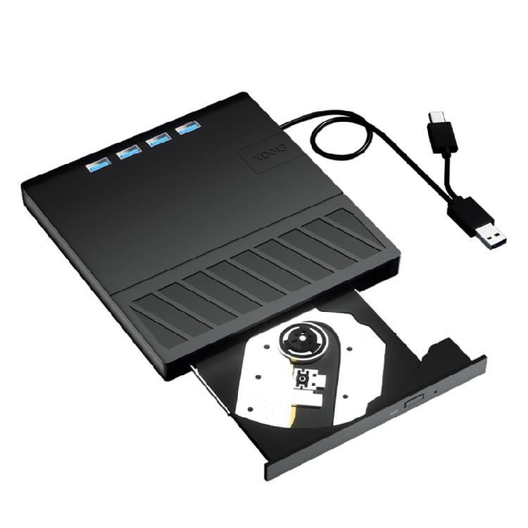 Внешний дисковод с 7 портами, USB-портами, слотами для карт, USB 3.0, портативный, дисковод, плеер, записывающее устройство, кардридер 1