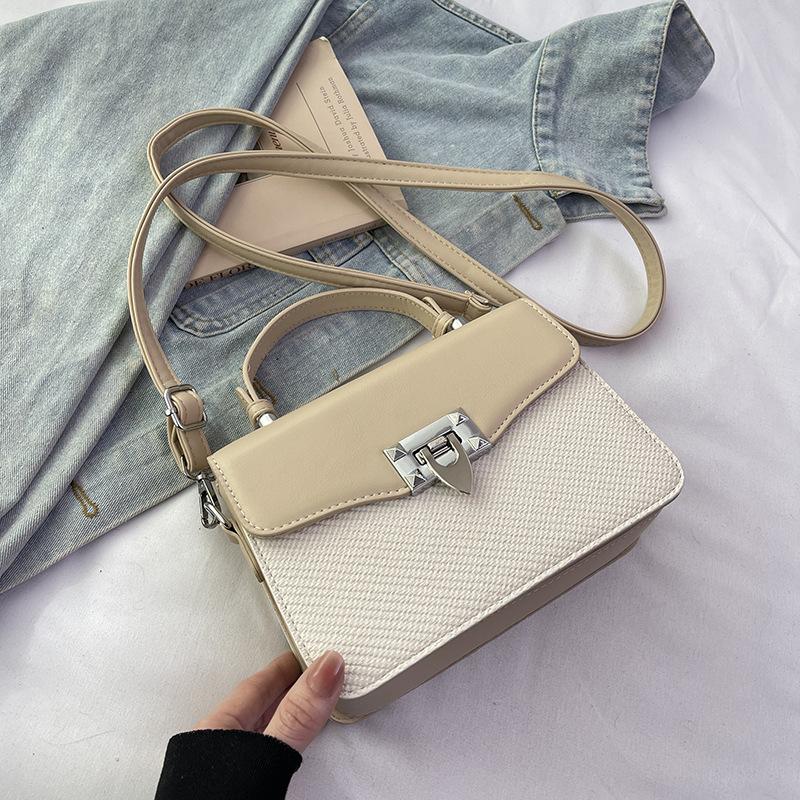 New High-end Contrasting Color Fashion Briefcase Bag Portable Shoulder Crossbody Trendy Women's Bag