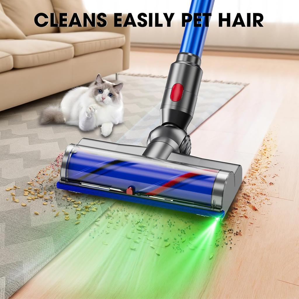 Vacuum Cleaner Replacement for V7 V8 V10 V11 V15 Direct Drive Head for Cordless Stick Vacuum Cleaners with LED Headlights 270° Torque Brush Head for