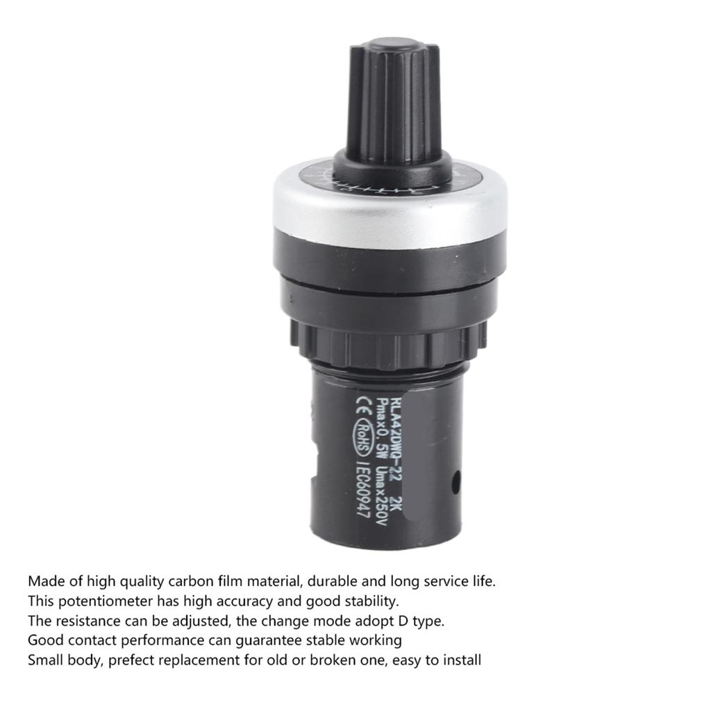 LA42DWQ High Accuracy Variable Speed Adjustable Single Circle Potentiometer 22mm 2K