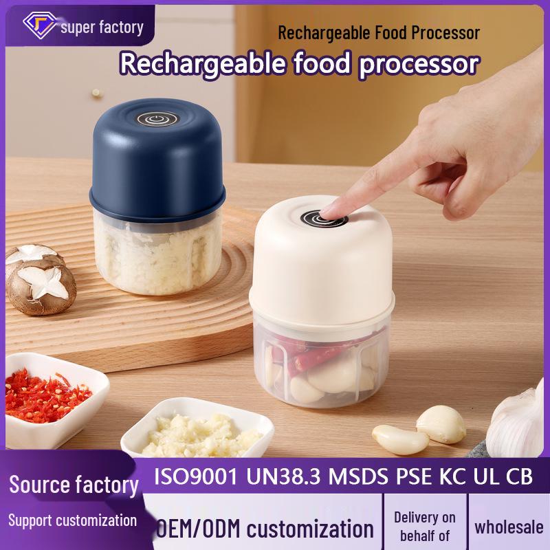 Wireless Mini Garlic Chopper & Peeler: Multifunctional Food Processor for Kitchen & Baby Food.