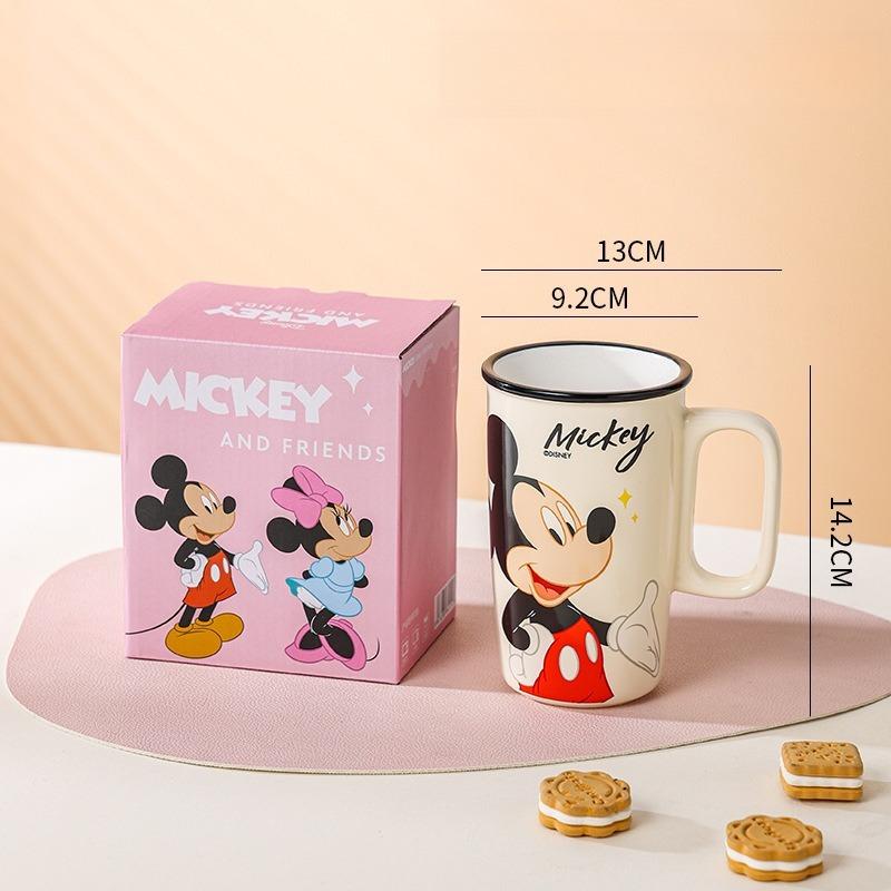Disney Cartoon Ceramic Mug 500ml, Cute Coffee Cup with Handle, Large Capacity Drinkware for Home Office Gift