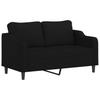 Vidaxl 2-Seater Sofa, Black, 140 Cm, Upholstered In Fabric