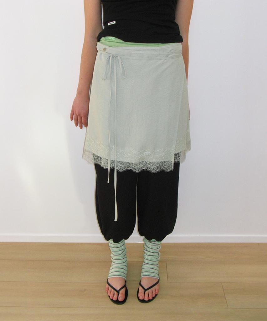 Ronron Lace Trim Wrap Skirt Mint