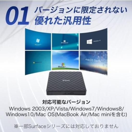 External CD DVD Drive Windows 11 Compatible USB Usb Mac External DVD Drive WAYetTO PC Portable Drive Write Read 3.0 Type-C DVD-RW CD-RW