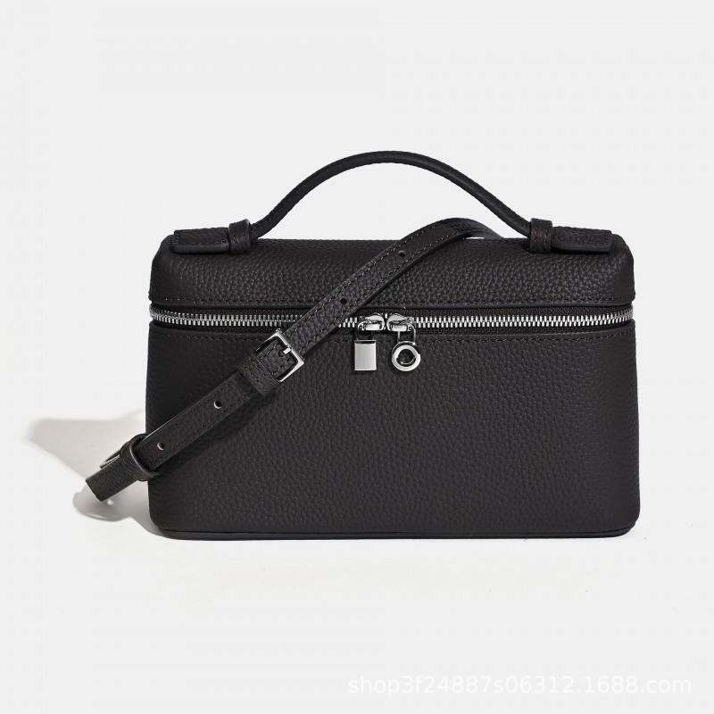 First-layer Cowhide LP19 Small Lunch Box Leather High-end Portable Single-shoulder Cross-body Makeup Female Bag