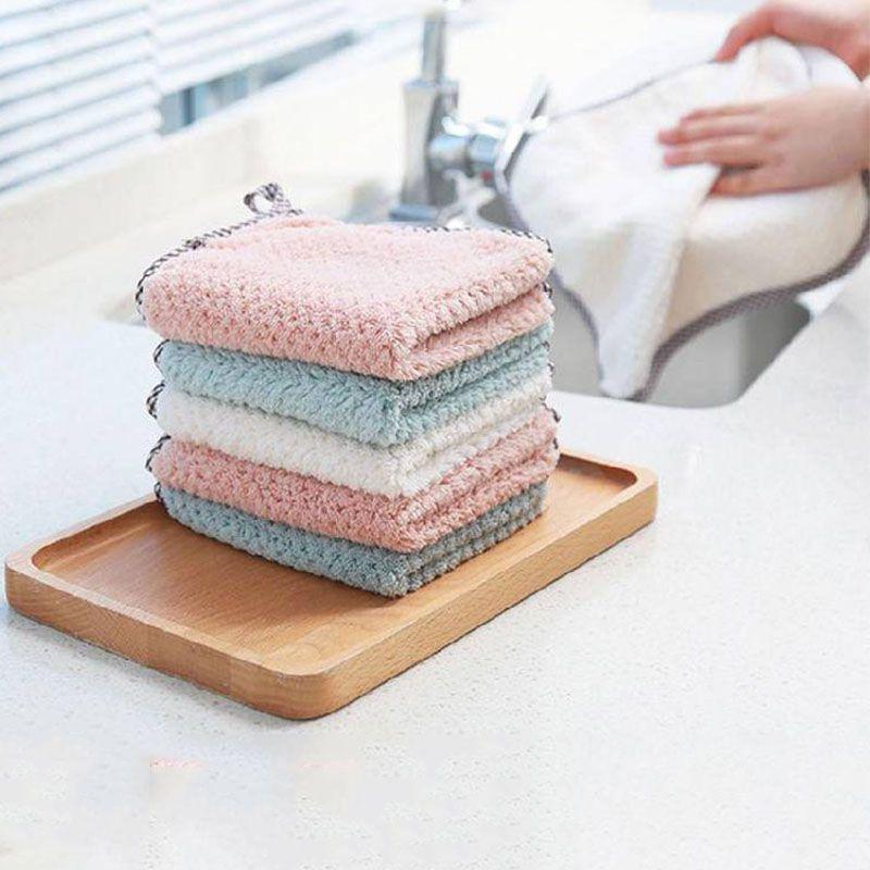 Premium Thickened Coral Fleece Kitchen Dish Cloth Extraordinary Absorbent Cleaning Towel