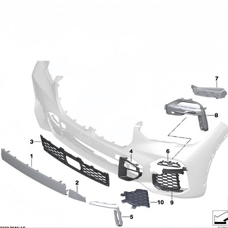 BMW X5 Front Bumper Grille Chrome Fog Light Air Vent Cover Trim Standard
