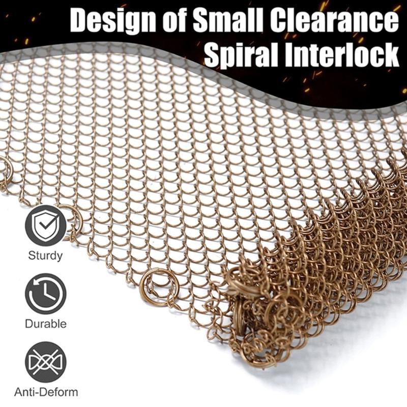 Fireplaces Mesh Screen Curtain Heat Resistant Fireplaces Spark Guards Curtain Fireplaces Replacement Mesh Curtain