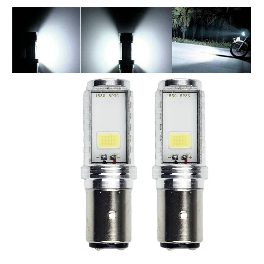 White Bulbs BA20D Headlight Bulbs 2pcs/kit 6W Conversion