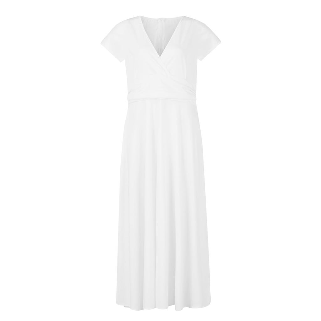Women's Long Dress Maxi Dress Casual Dress Chiffon Dresses Swing Dress Color Casual Mature Outdoor Daily Date Ruffled Short Sleeve V-neck Dress