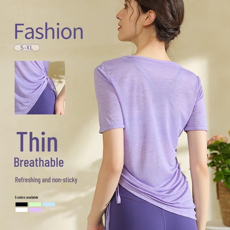 

Lulu Women s Summer Yoga Sports Tee: Lightweight, Loose, Irregular Design for Running and Fitness Extra Large аква голубой