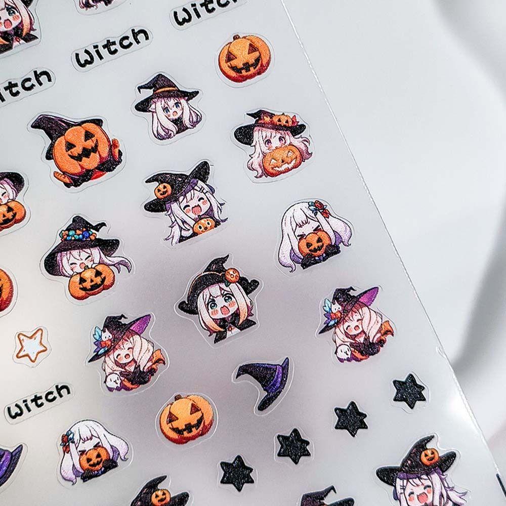 Nail Accessories Cartoon Animal Nail Decals Halloween Cartoon Nail Stickers Girls