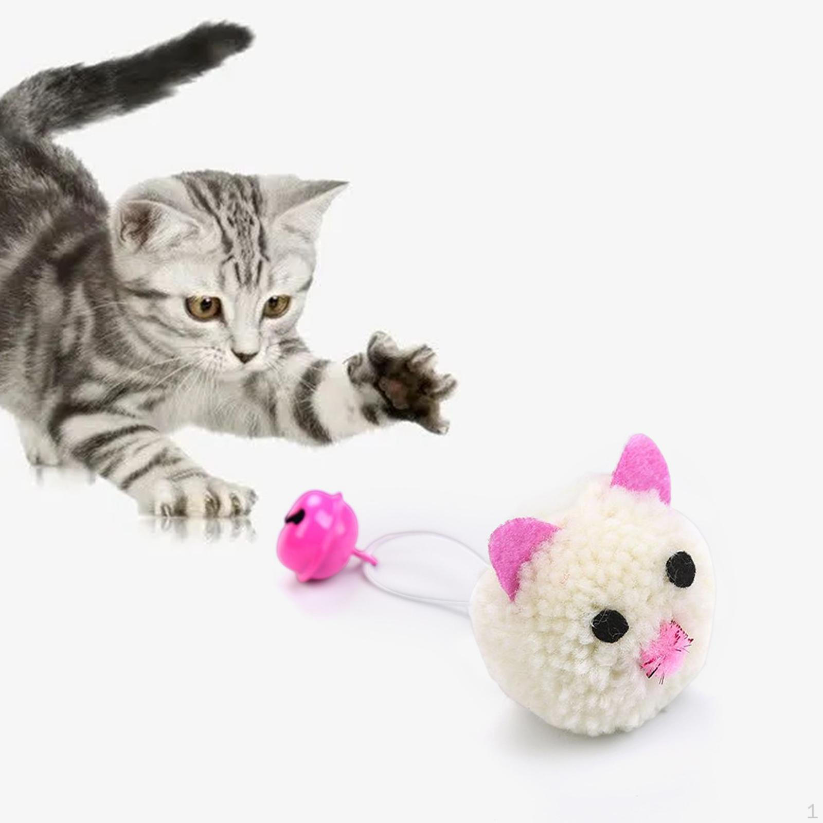

Interactive Cat Toy Durable Exerciser Chew Soft Kitten Kitty Plush for Indoor Cats Chase білий