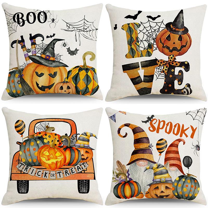 New Halloween Day of The Dead Pillowcase Cartoon Pumpkin Home Sofa Pillowcase