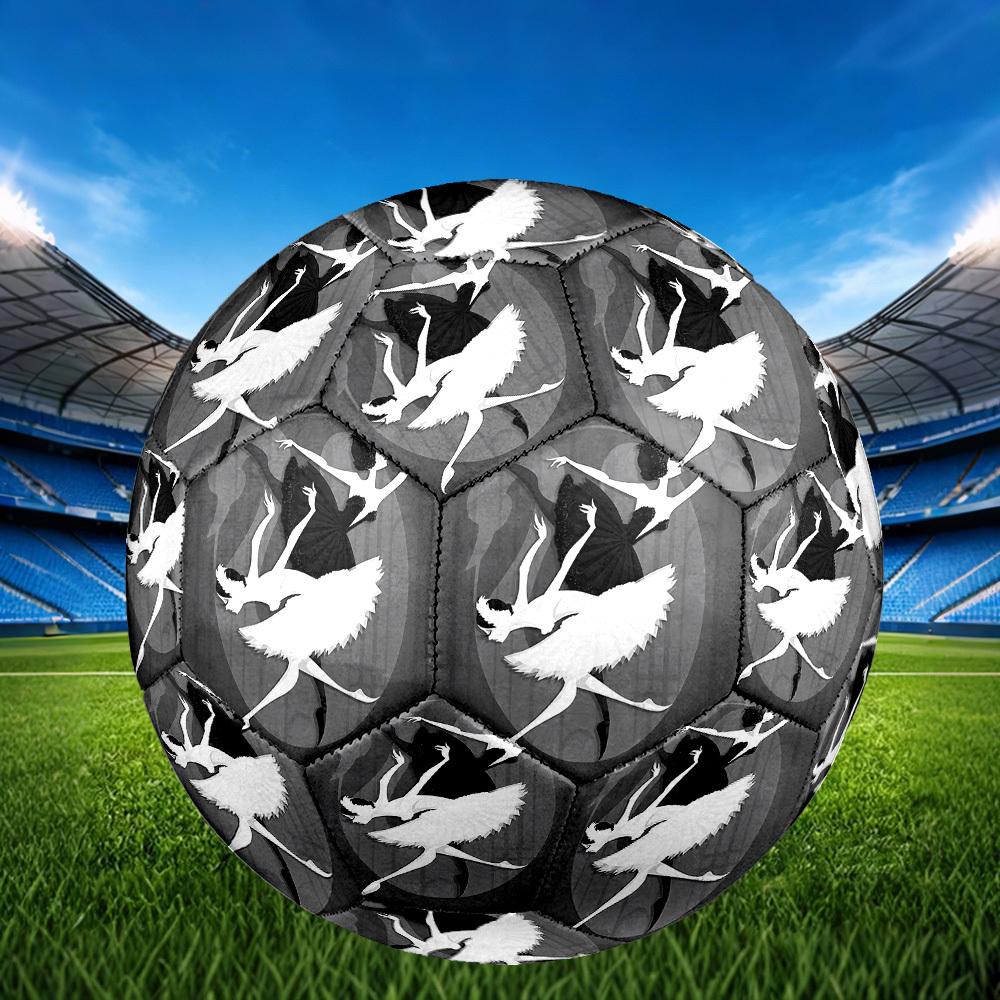 1pc Dance Black White Theme Soccer Ball Football, Size 5, Lightweight PVC, Outdoor Training Soccer Ball,Gift J61411