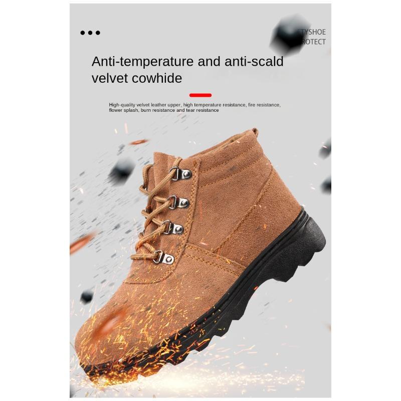 Wear-resistant Welder Dustproof, Anti-scalding, Fireproof Flower Anti-smashing Work, Electric Welder Labor Insurance Shoes