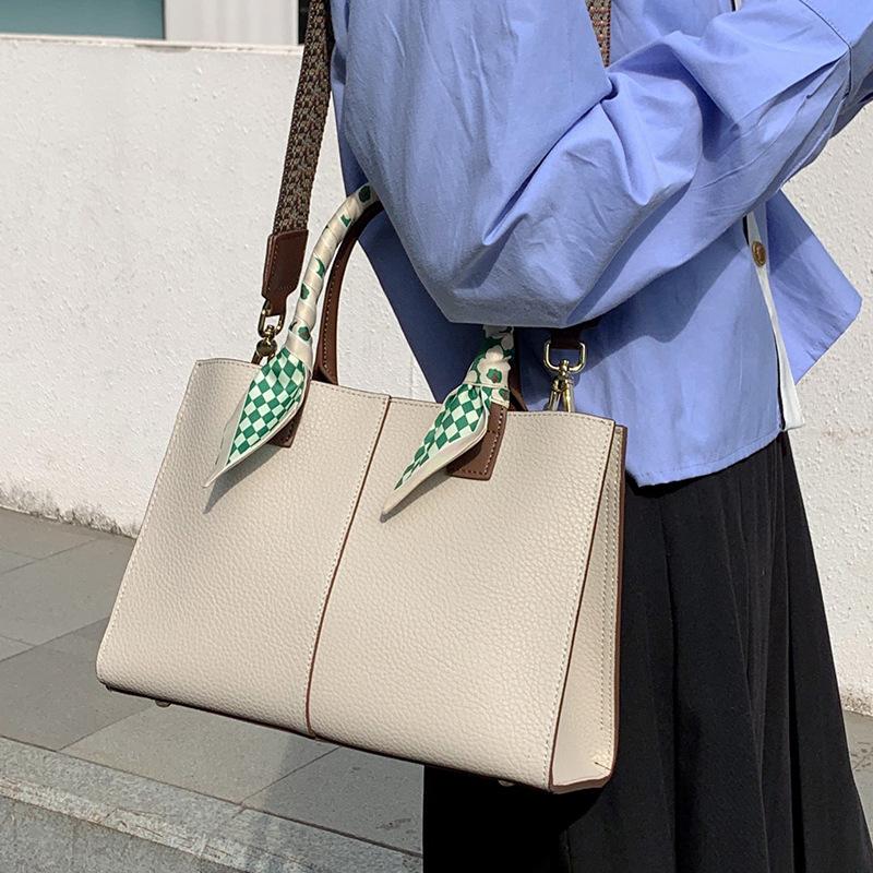 Leather women's bag casual crossbody shoulder bag portable niche large capacity women's high-end tote bag fashion