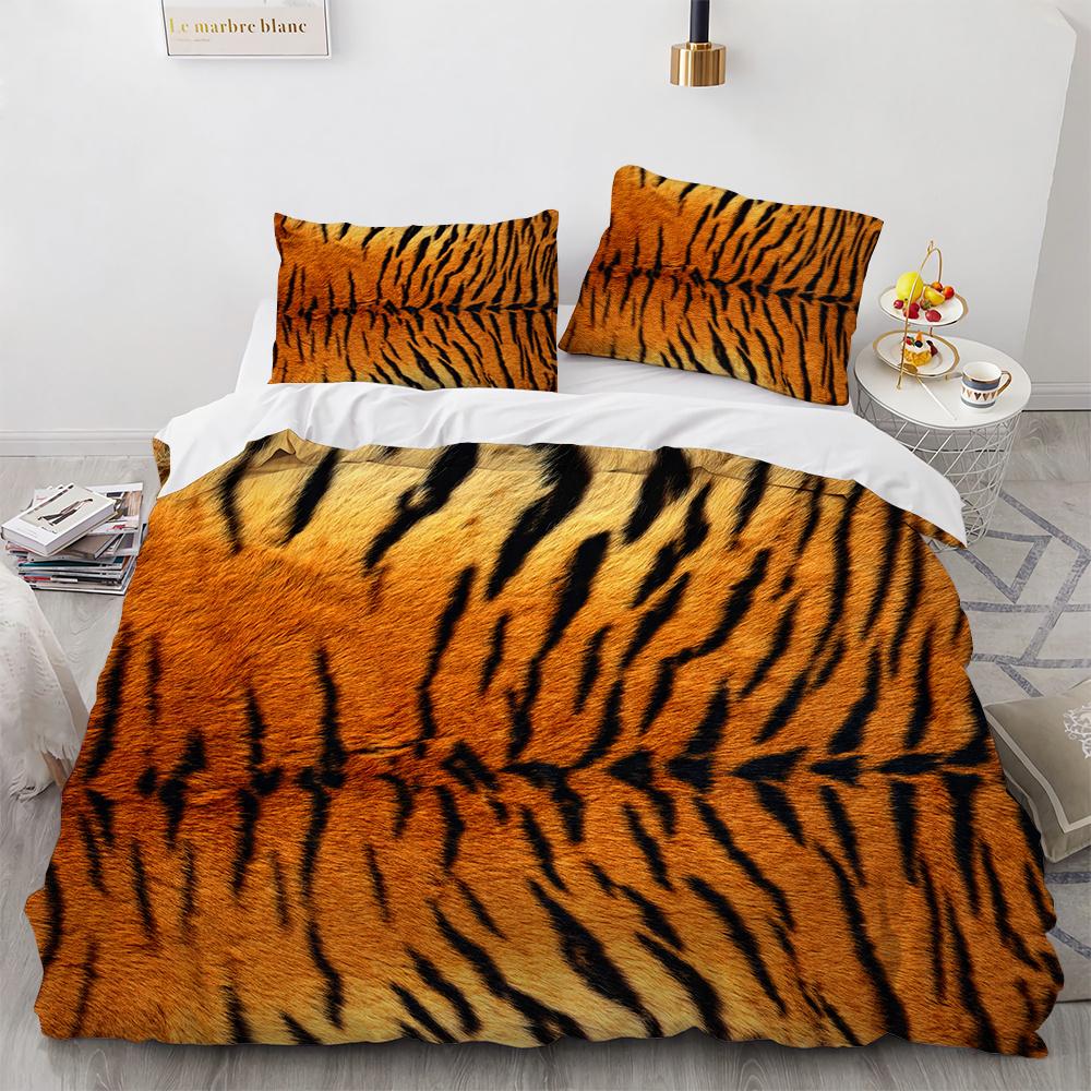 Animals Skin Texture Duvet Cover Set Tiger Snake Leopard 3D Print King Size for Kid Boy Bedding Set Polyester Comforter Cover