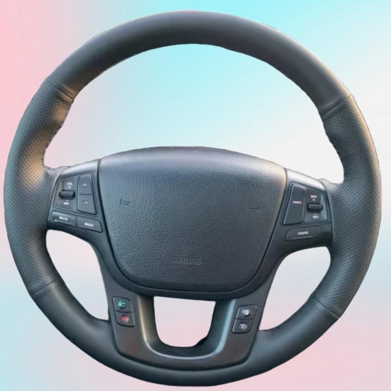 Чехол на руль из микрофибры для Kia Sorento 2009-2014 K7 Cadenza 2011-2015 Автомобильный интерьер Стайлинг автомобиля Red Thread