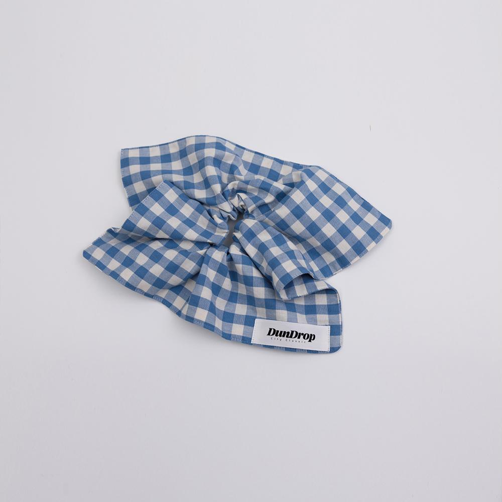 Dundrop Dd_Check Hair Scrunchie_Blue