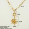 Stainless Steel Pendant Necklace for Women Spring buckle chain Sun Pendants women's Stainless Steel Zircon Birthday Gift trend
