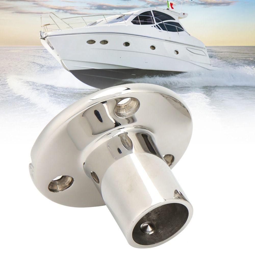 22MM Stainless Steel Round Base 7/8'' Tube Marine Hand Rail Base Boat Handrail Fittings  Yachts