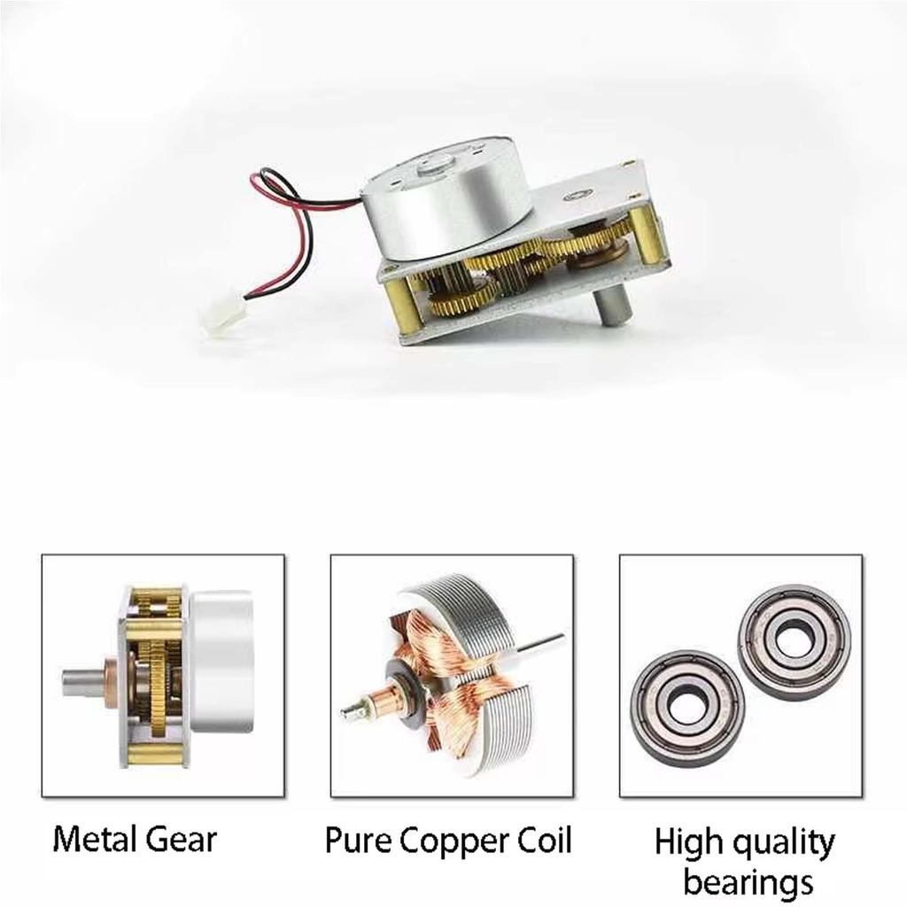 3V 6V DC Geared Motor, 13~203RPM Adjustable Speed Full Metal Gearbox, 4124-300