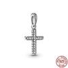 Gold Plated Sparkling Jesus Cross Pendant Charm Zircon Stones Bead Fit Original Fashion Bracelet Silver 925 Diy Jewelry Gift