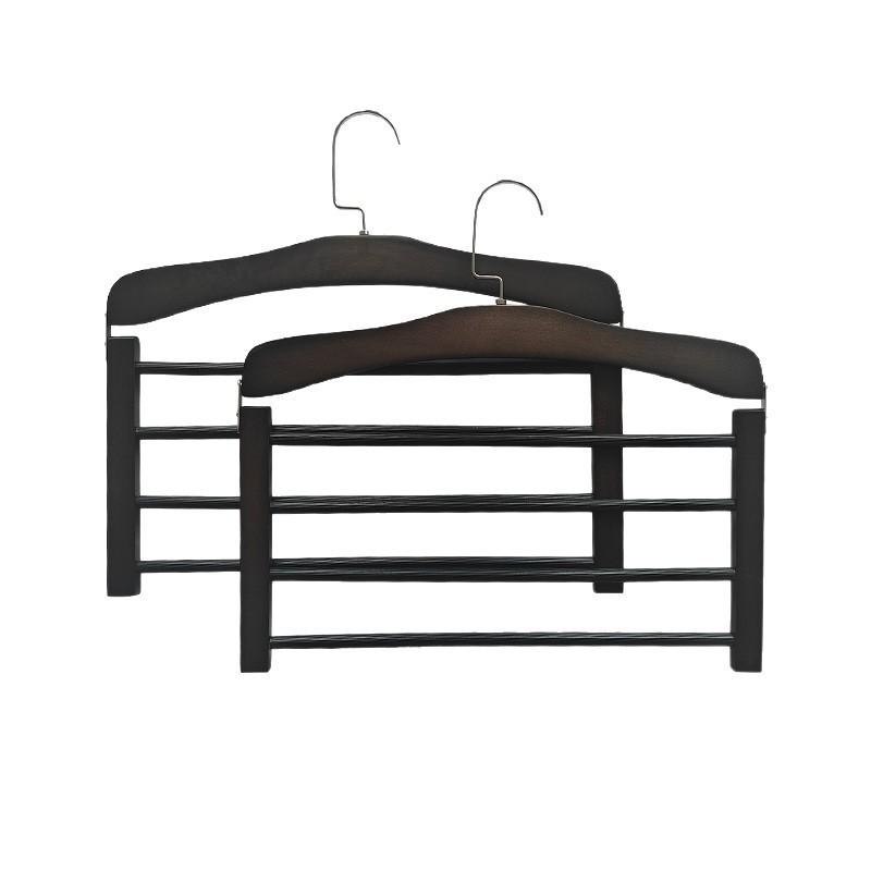 1pcs Wardrobe Storage Solid Wood Clothes Drying Rack Multi-function Solid Wood Trouser Towel Rack Home Apartment Clothes Rack