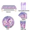Theme Mermaid Party Paper Plates Tableware Set Childrens Birthday Decorations
