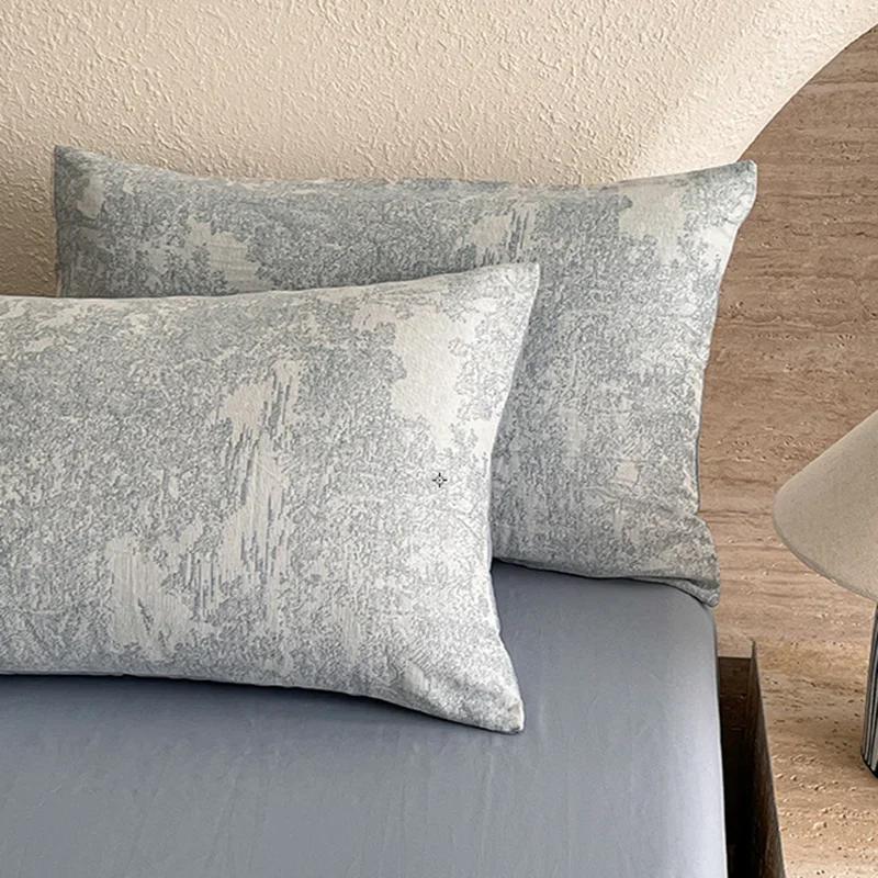 Light Luxury Soft Thick 100% Cotton Flat Sheet Sets Satin Jacquard Silky Bedding Set for Seasons Single Double Bed Comfort Set